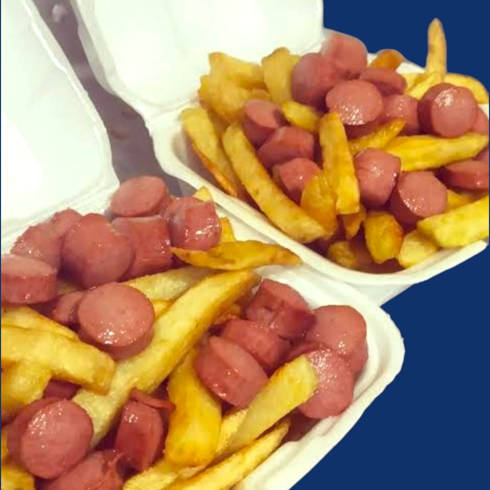 SALCHIPAPAS TAMAÑO HAMBURGUESERO BIEN SERVIDO