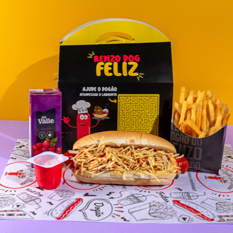 Mini Dog,Batata Pequena,Suco Del Valle Uva Ou Laranja, Brinquedo Sortido E Danoninho De Morango.