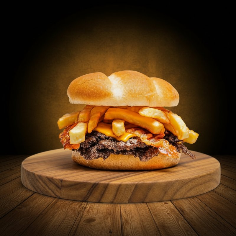 Smash Double Fries burger