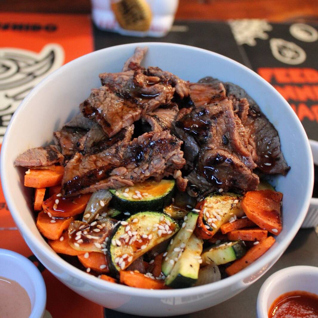 Teriyaki a las Brasas de Res.