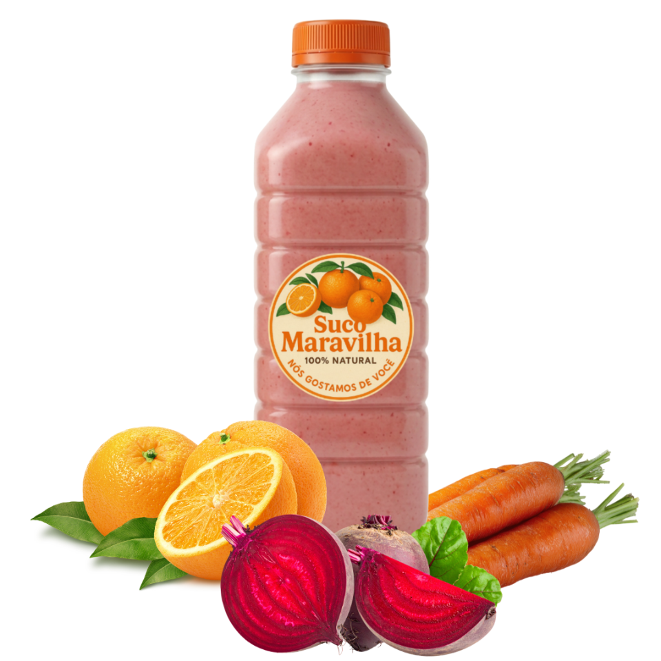 Laranja + Beterraba + Cenoura + Gelo