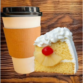 Café Americano + Rebanada de Pastel de Piña