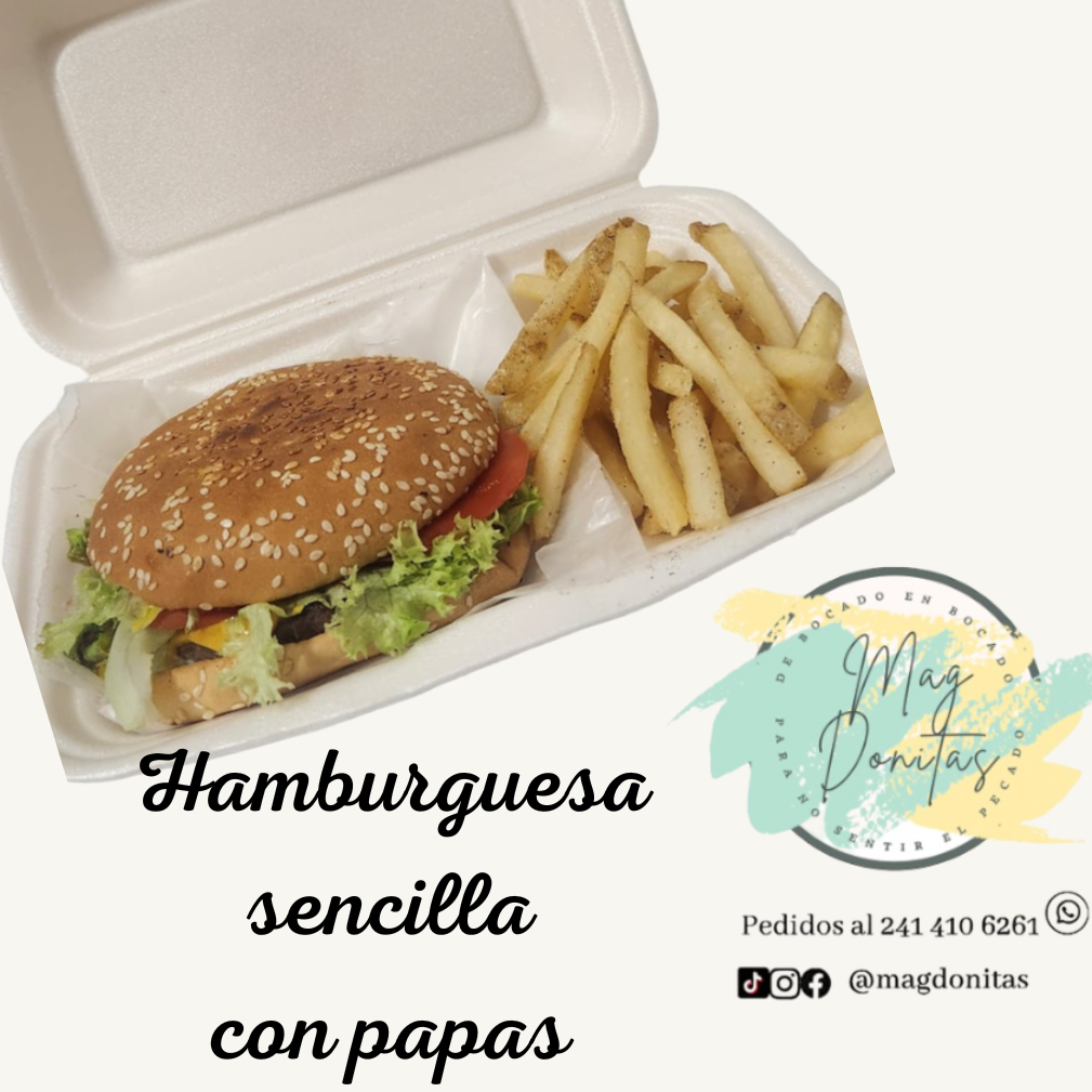 Combo Hamburguesa, Papas y Coca Cola 600ml