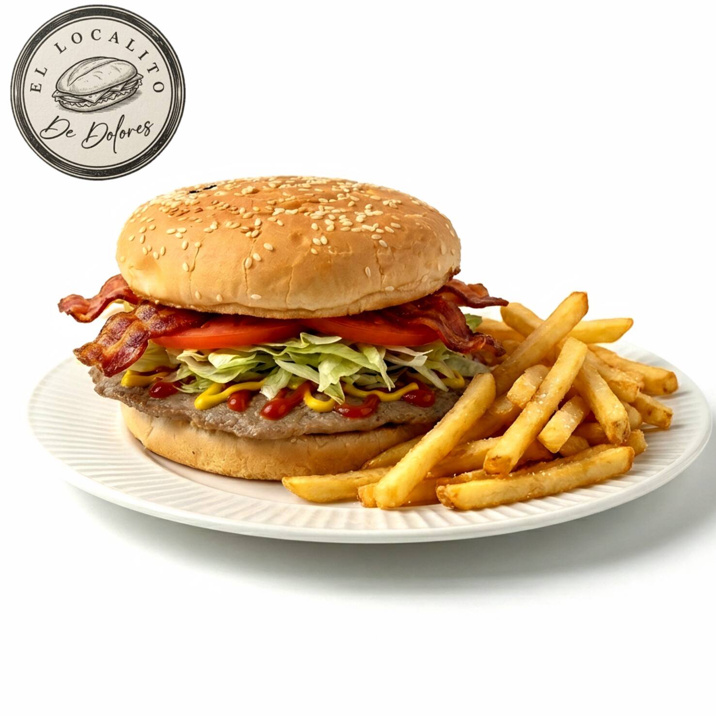 Super Amburguesa con Papas del Localito (combo).