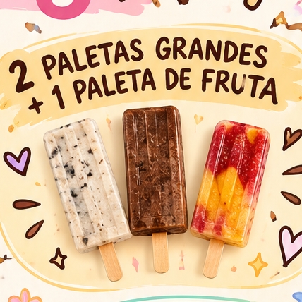 2 PALETAS GRANDES + 1 PALETA DE FRUTA