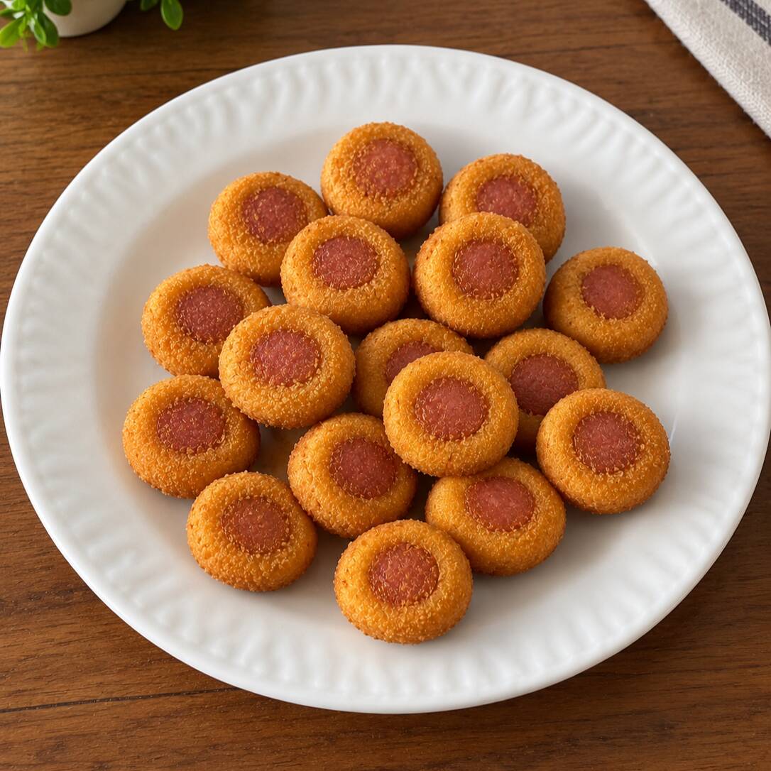 15 empanados de salsicha crocantes fritos na hora.