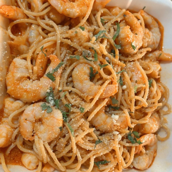 Espaguetti con Camarones