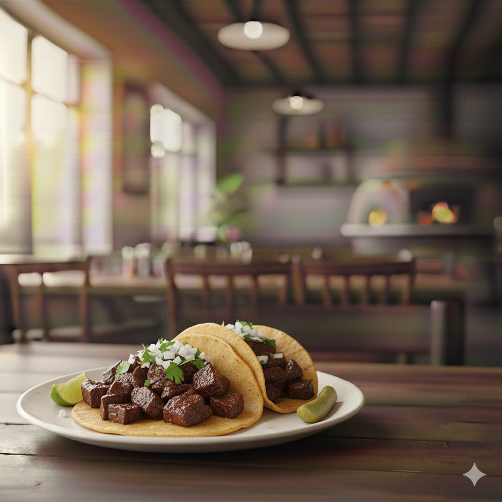 Taco Individual de Bistec y Longaniza o Chorizo