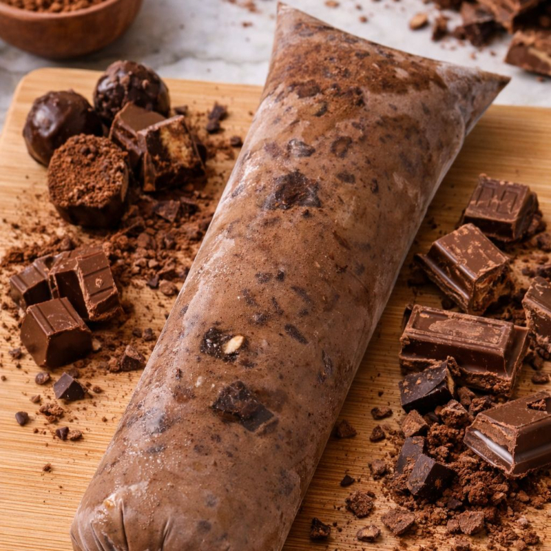 Chopp de chocolate, com raspas deliciosas de chocolate belga