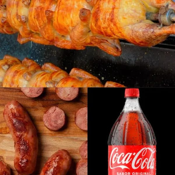 Gratis acompanha Uma porção com:  Aipim, Batata e Farofa.  Obs: Caso esgote algum item, substituímos por outro automaticamente.