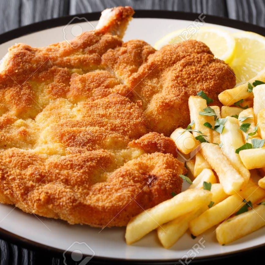 Milanesa con Papas a la Francesa