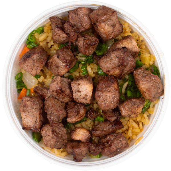 Yakimeshi con Arrachera