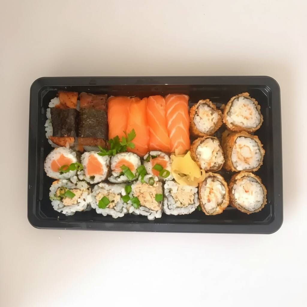 na compra desse combinado ganha mini temaki hot gratis***
2 sashimi ,3 niguiri salmao ,5 maki salmao ,5 ura grelhado .
(acompanha 1 hashi, 1 molho da casa, 1 molheira , 1 shoyu)