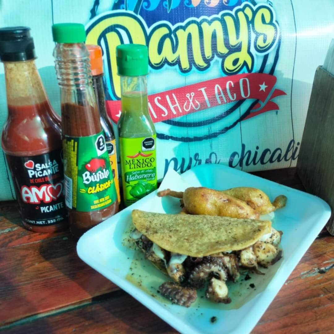 Taco Pulpo Tortilla Grande Recien Hecha