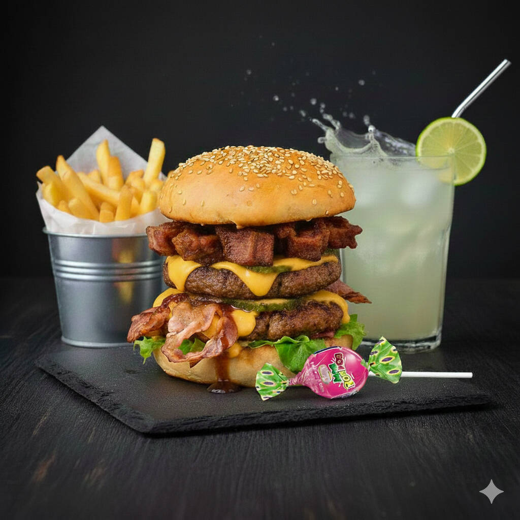 Burger Awoo + Postre+ Limonada+ Papas🤑