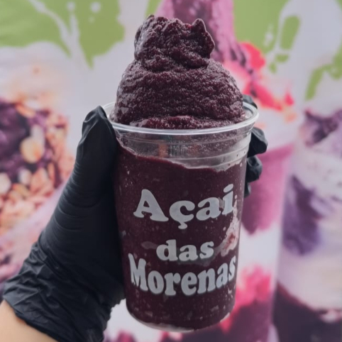Açaí Natural Batido na hora com Xarope de Guaraná e Banana.