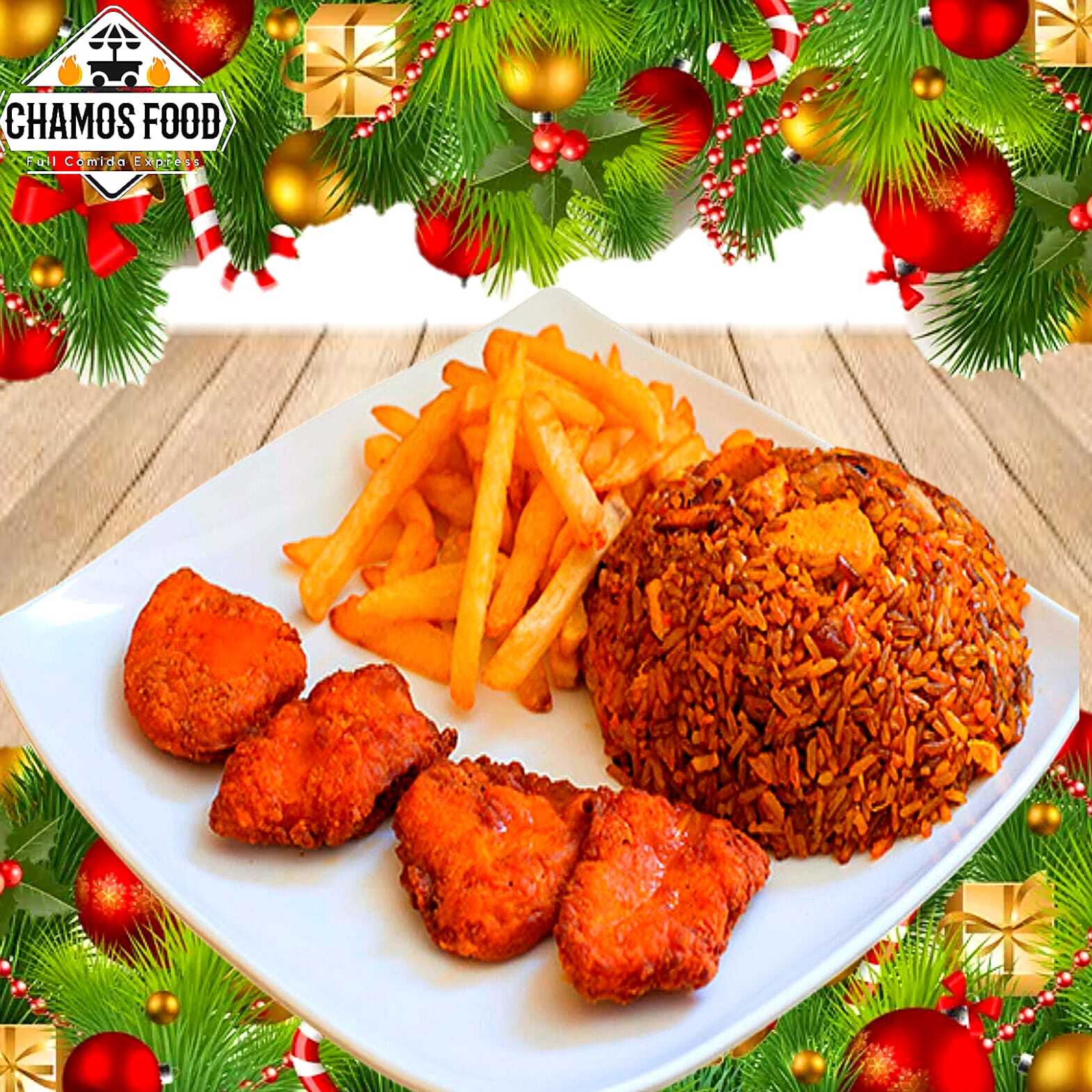 Arroz Paisa + Croquetas y Papas