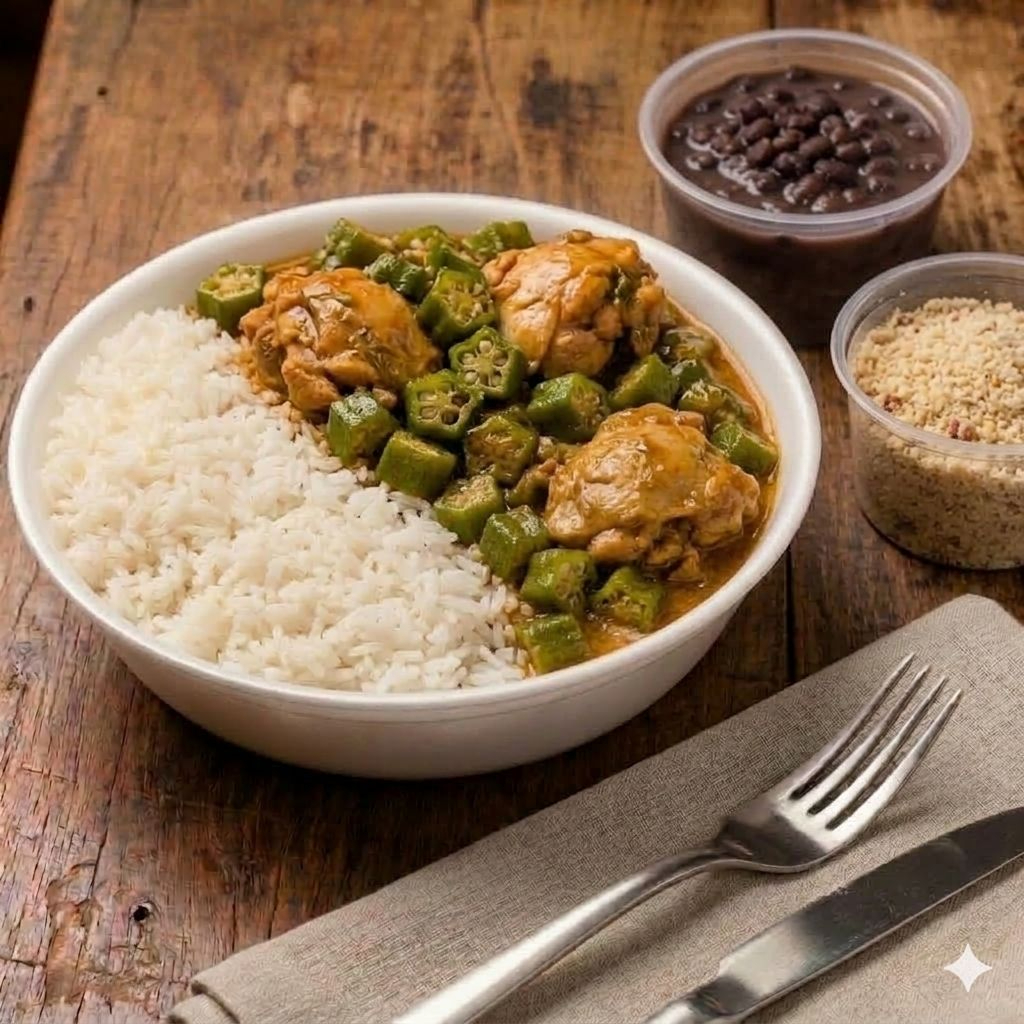 Feijao, arroz, farofa