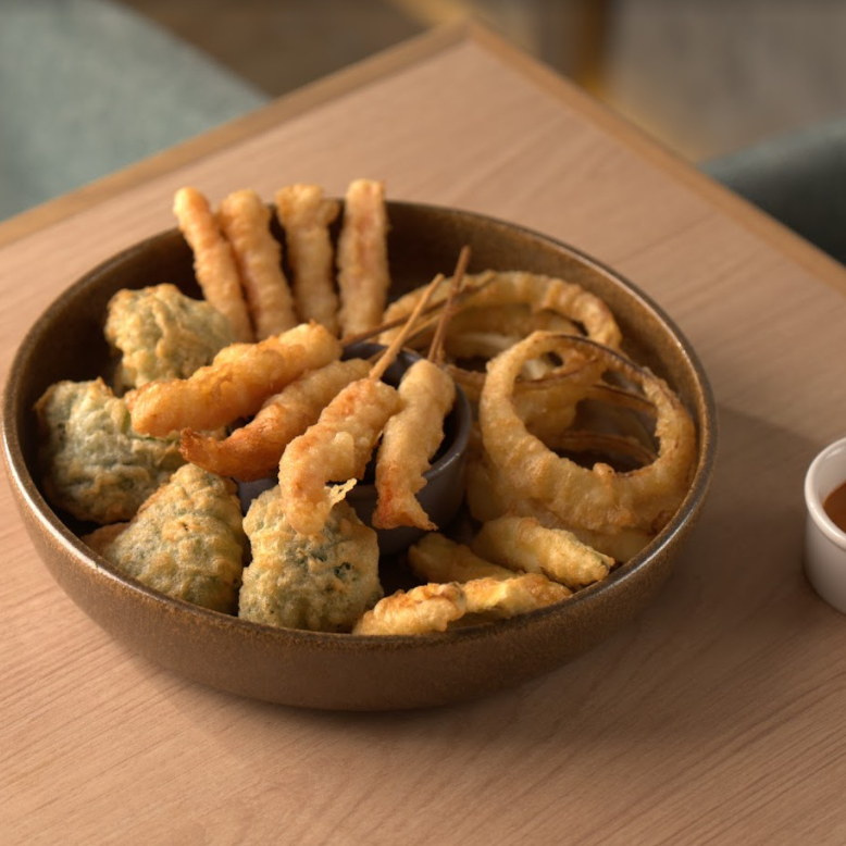 Vegetales Tempura con Camarón