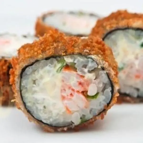 Alga, arroz, camarão, cream cheese e cebolinha