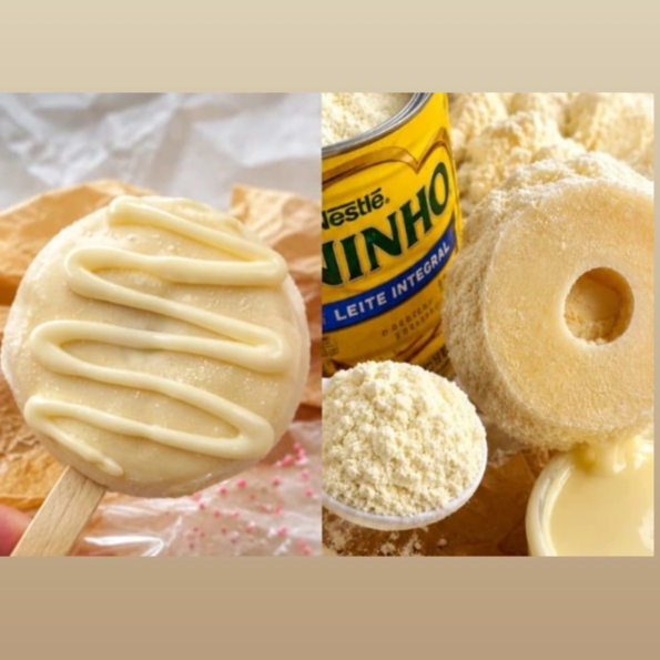 Pudim banhado no chocolate branco, extremamente cremoso.