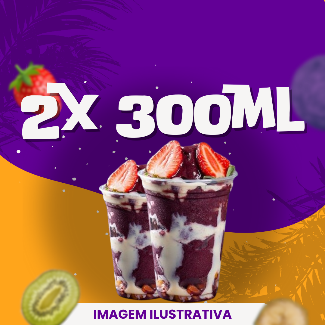 Desfrute de um Açaí delicioso e de textura sem igual! Feito com todo cuidado para você. Todos os ingredientes selecionados por você irão dentro do copo, não enviamos separados. São até 3 ingredientes grátis.