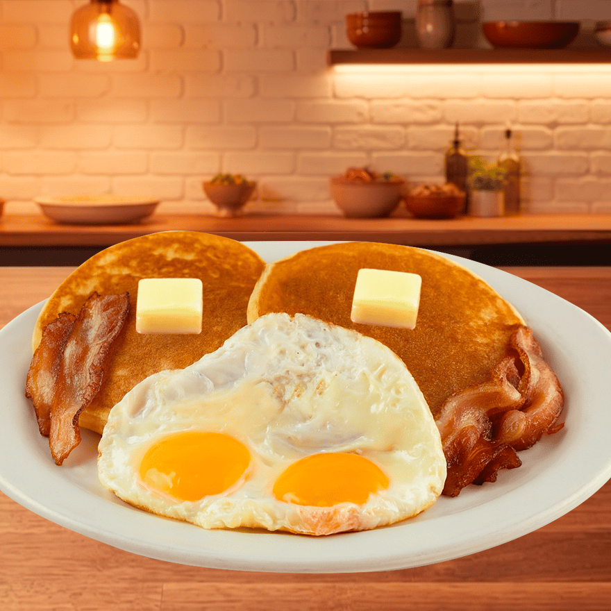 Hot Cakes con Huevo Estrellado
