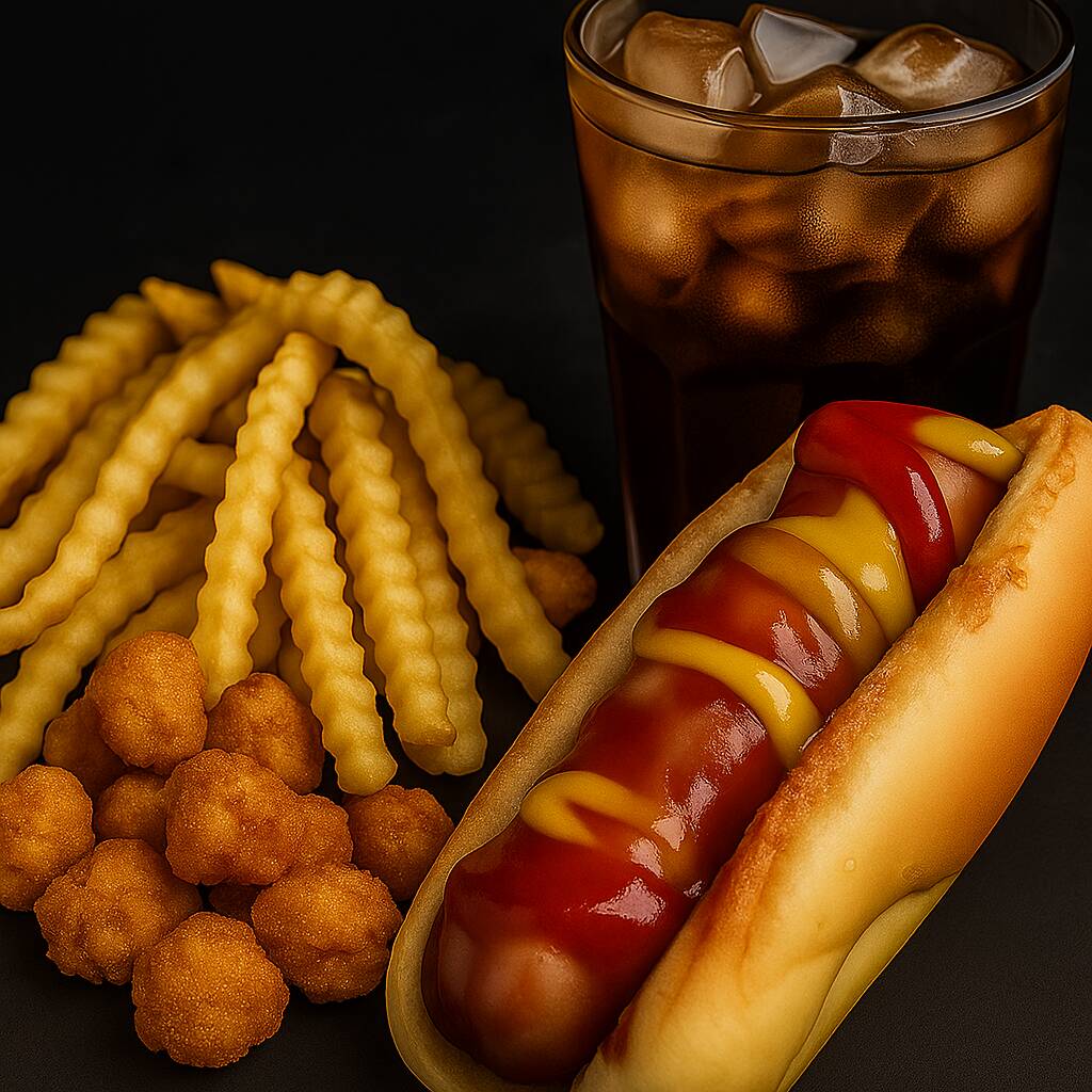Pizza Dog 20 Cm/ Boneles y Papas Fritas / Coca