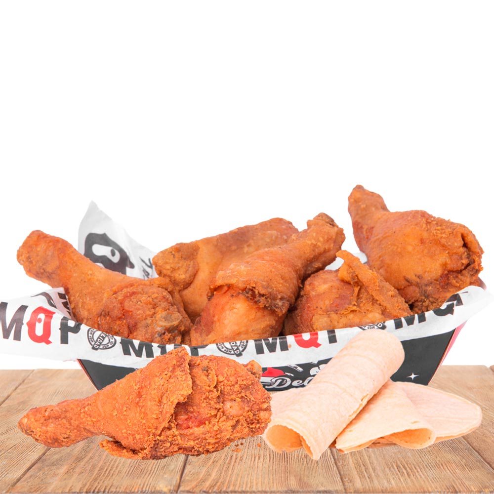 6 Piezas de Pollo Frito y Tortillas