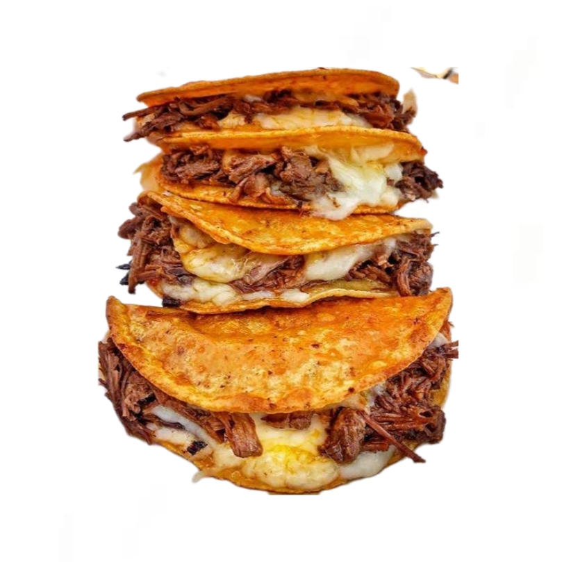 Quesabirria de maiz (1 tortilla) + vaso consomé
