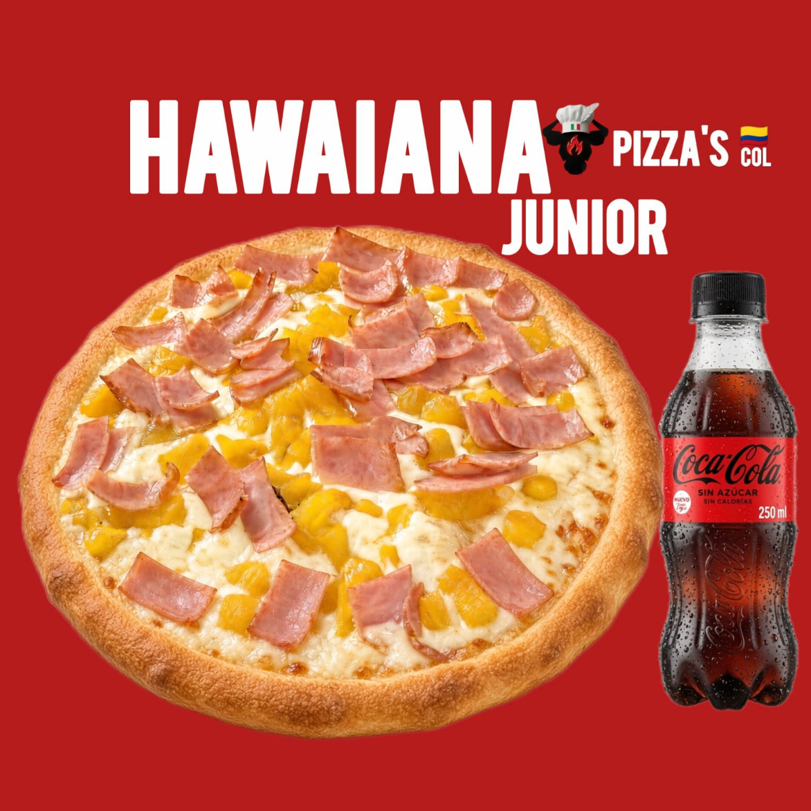 PIZZA HAWAIANA JUNIOR + GASEOSA😱