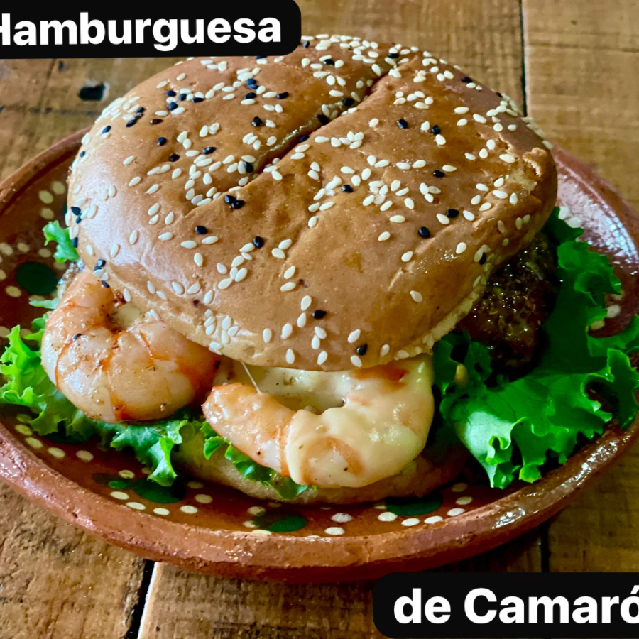 Camaron Burger Gratinada