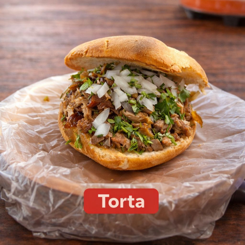 Torta de Carnitas.