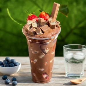 Açaí Polpa Norte, creme de avelã, morango, Kit Kat, leite em pó Ninho.