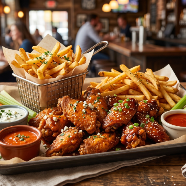 12 Alitas + Papas para 2 Personas