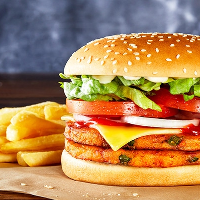 Duplex Burger Pollo Con Papas