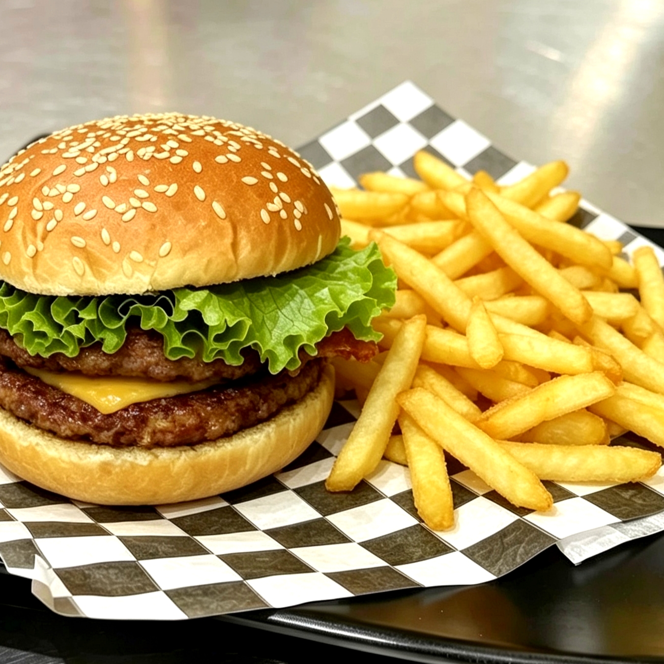 HAMBURGUESA DOBLE CARNE CON PAPAS