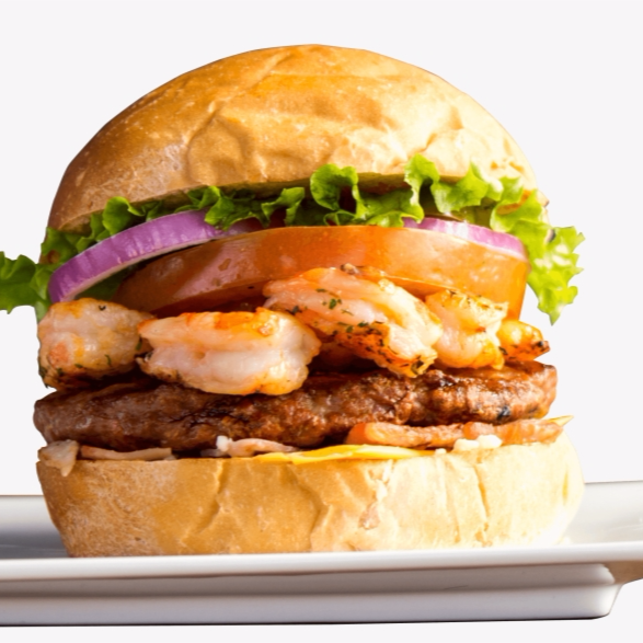 CHESSE BURGER con CAMARONES