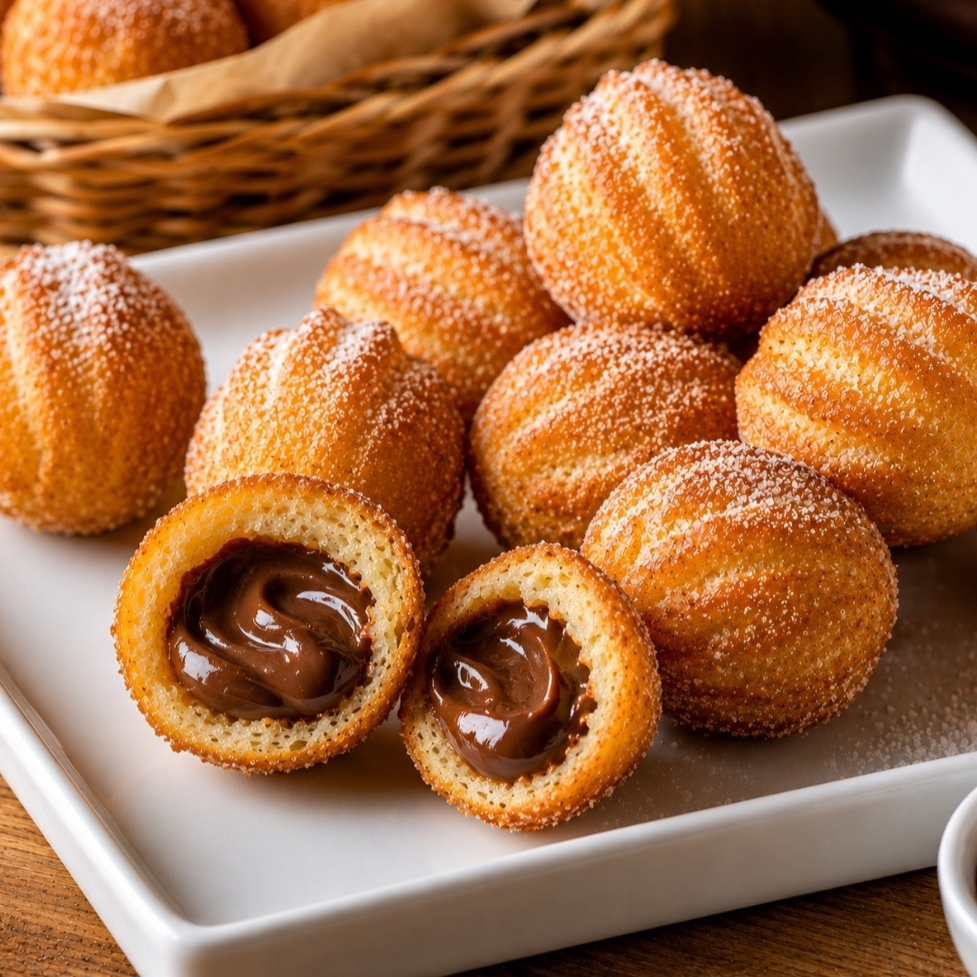 Além do tradicional churros recheado com doce de leite, também temos a opção com chocolate.