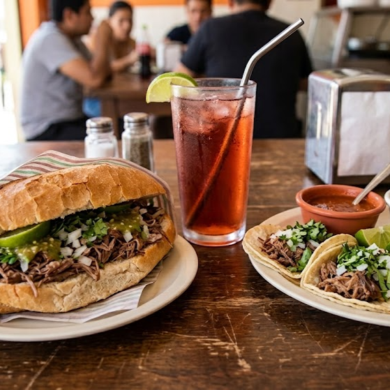 #1: Lonche de Barbacoa + Orden de Tacos de Barbaco