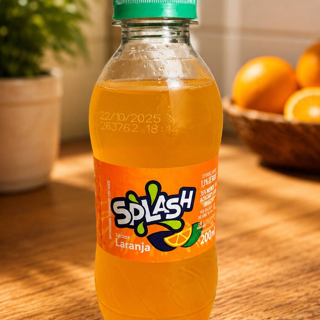 SPLASH SABOR LARANJA 200ML,
PARA ACONPANHAR A SUA DELICIASA MARMITA...