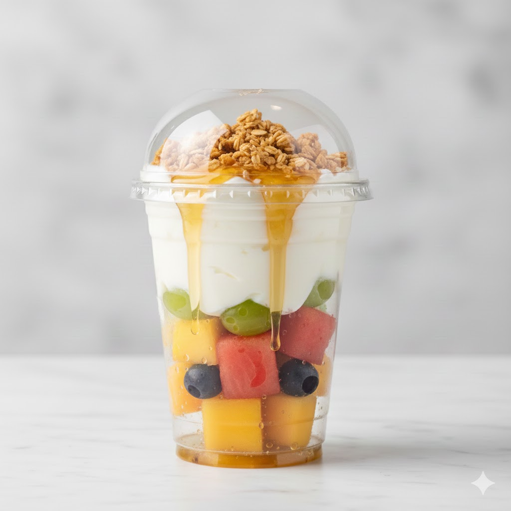 Vaso de Fruta con Yogurt Griego