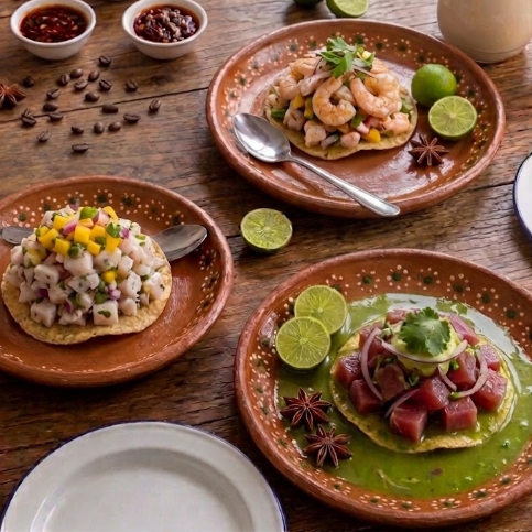 Tostada de Camarón Cocido Ceviche