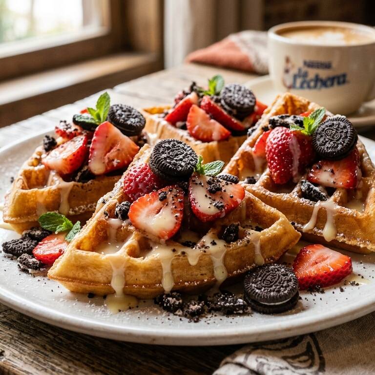 Waffles Con Fresas