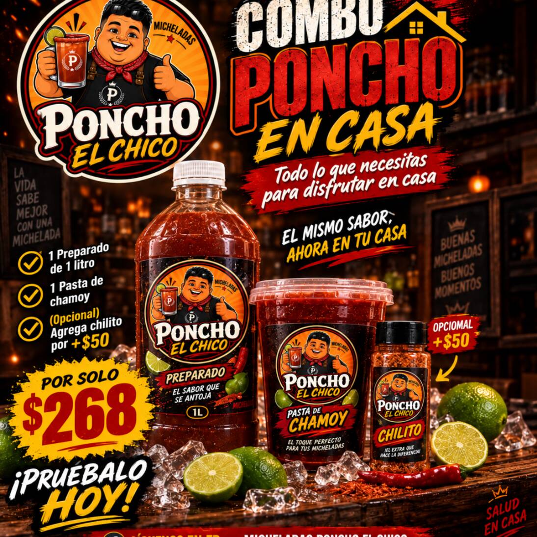 Combo Poncho En Casa