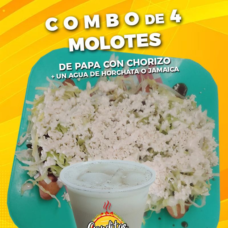 Combo de 4 molotes + horchata