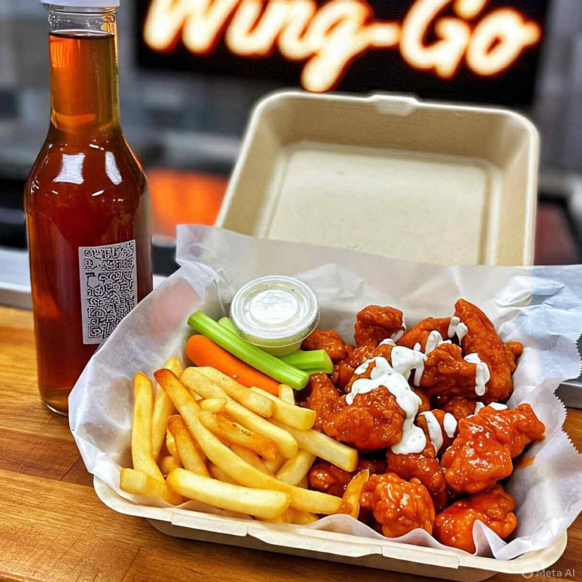 Súper Wing-Box! Boneless con papas