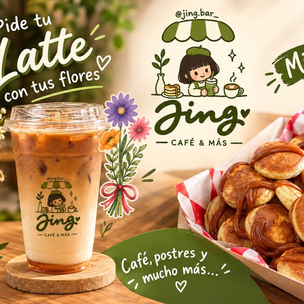 Un Latte 12oz y Un Paquete de Mini Hotcakes de 20p