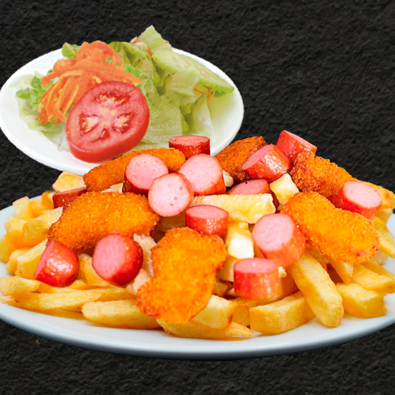Salchinuggets y Bebida 355 ml