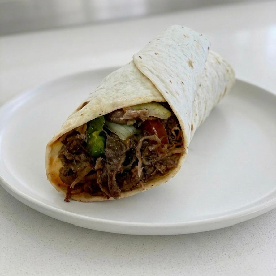 Burrito Deshebrada Mexicana a la Plancha